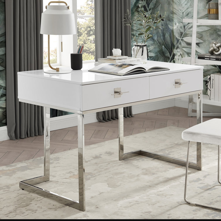 Nicole Miller PlumeriaWriting Desk For Office Makeup Room & Reviews